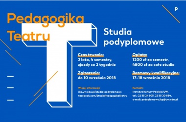 miniaturka Nabór na studia podyplomowe PEDAGOGIKA TEATRU